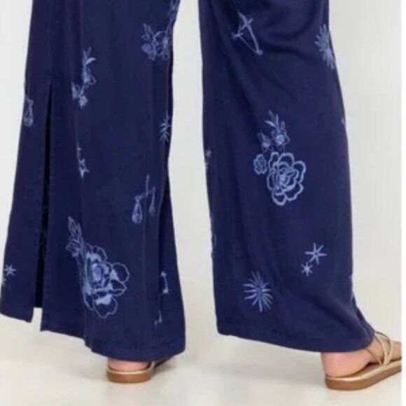 Johnny Was Bijou High Slit Embroidered Pants Boho Luxury XL NWT - Picture 3 of 7